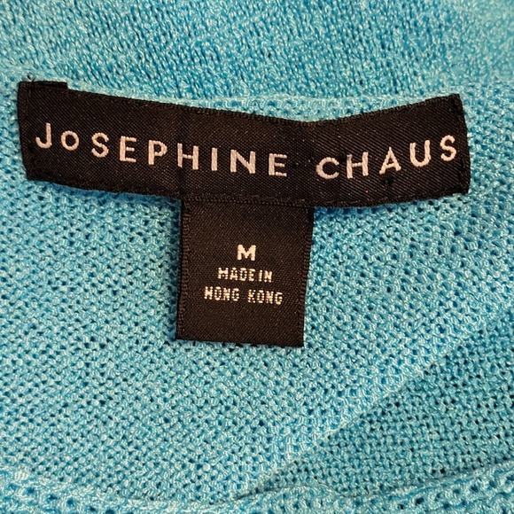 JOSEPHINE CHAUS Women's Vibrant Crochet Button Front Cardigan Size Medium Blue - Picture 10 of 11